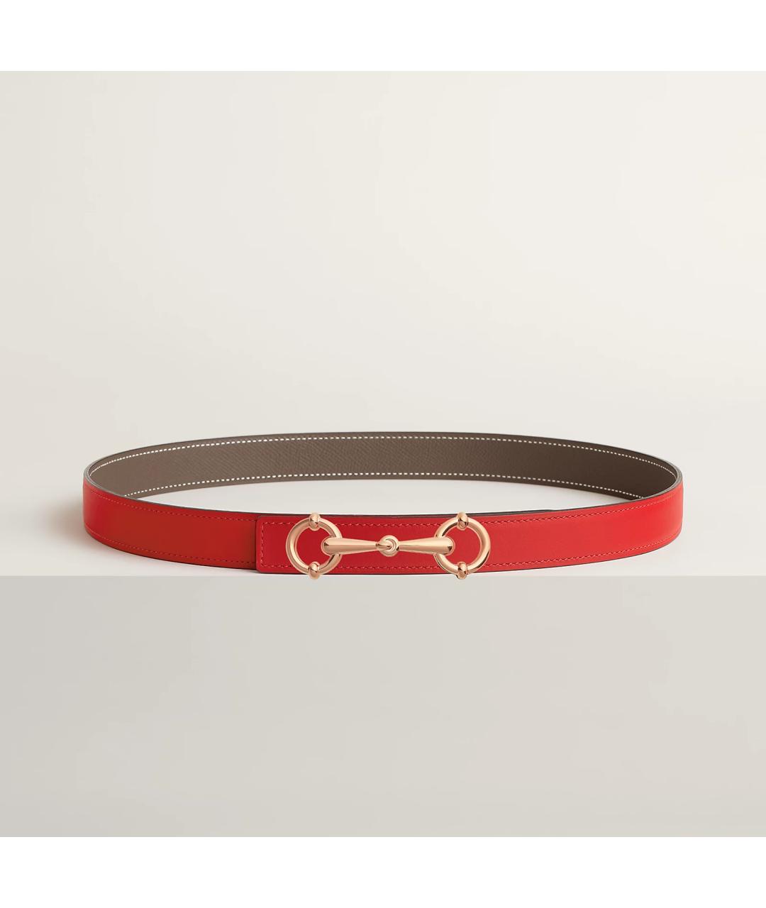 HERMES Красный кожаный ремень, фото 4