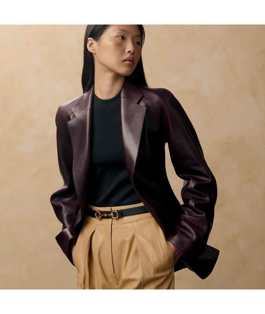 HERMES Красный кожаный ремень, фото 3