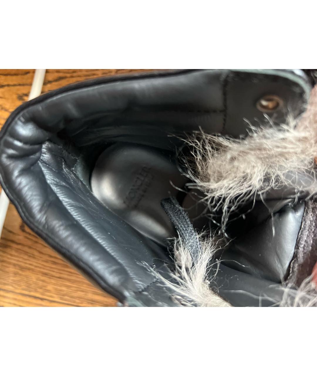 MONCLER Антрацитовые замшевые ботинки, фото 3