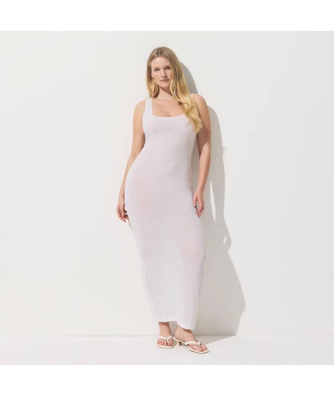 SKIMS Белое полиэстеровое повседневное платье, фото 2