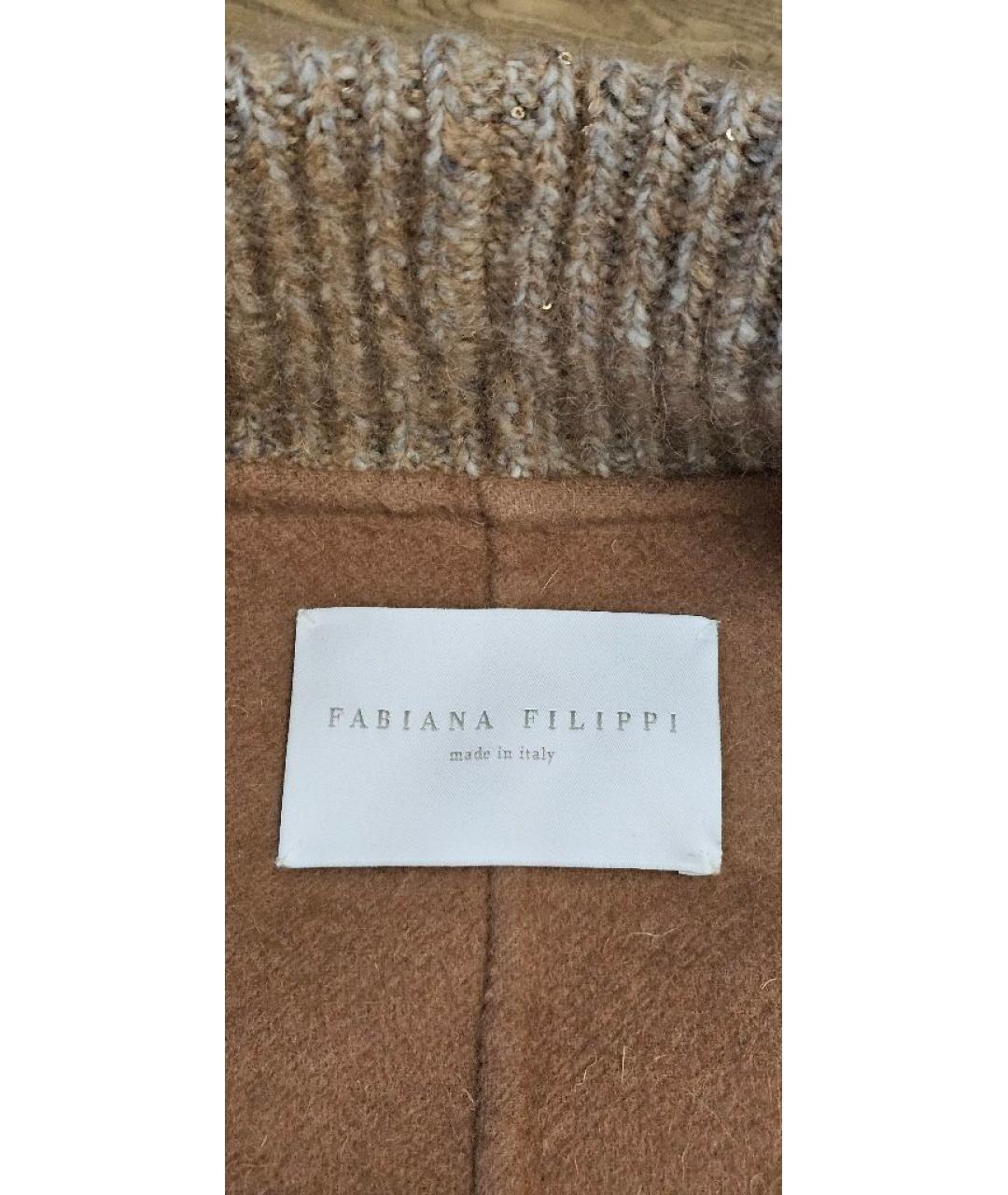 FABIANA FILIPPI Коричневое шерстяное пальто, фото 8
