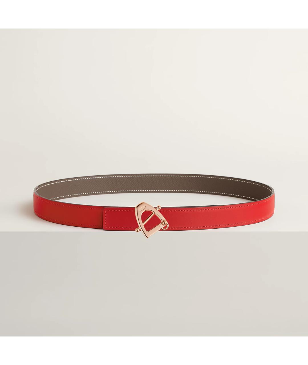 HERMES Красный кожаный ремень, фото 4