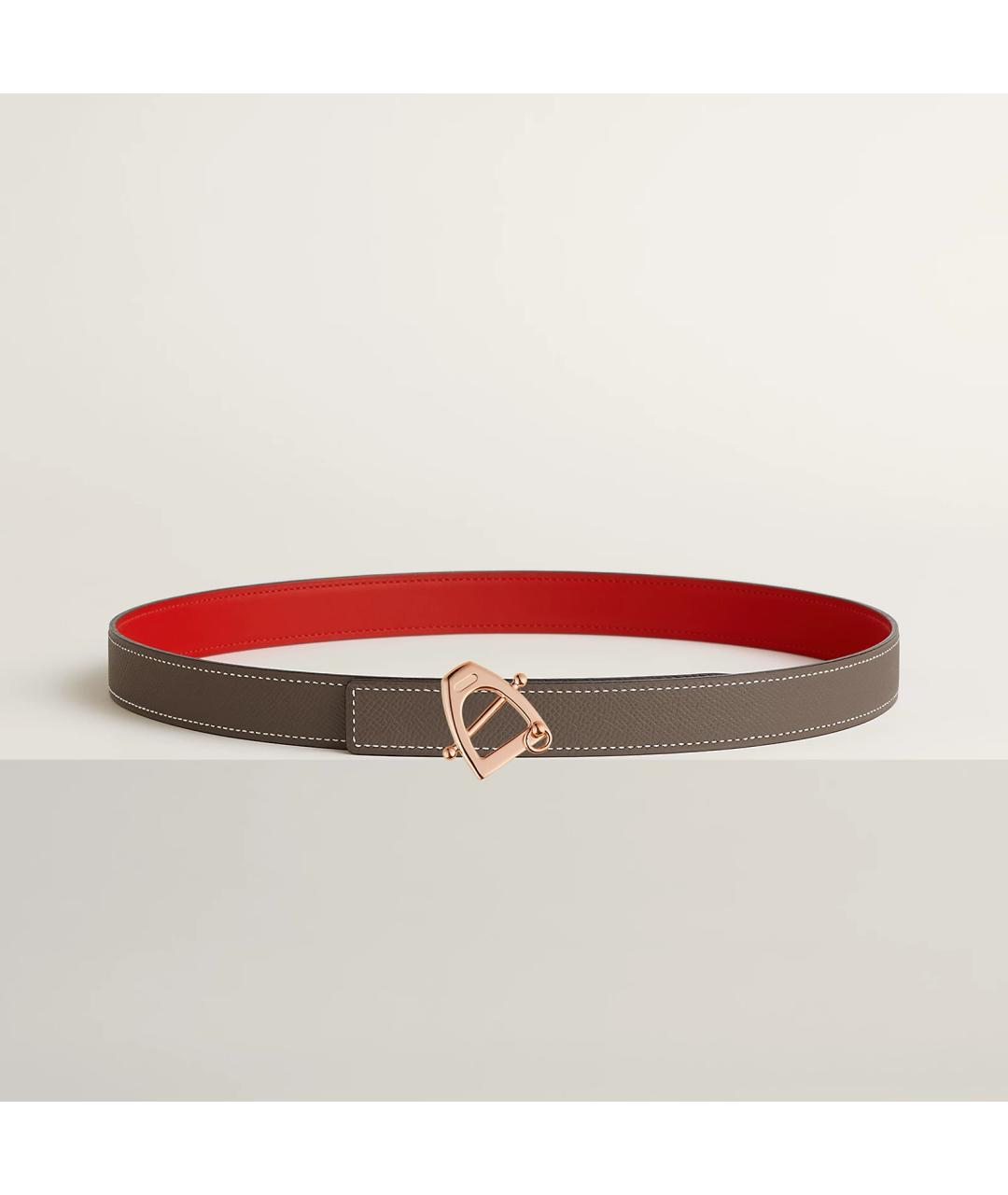 HERMES Красный кожаный ремень, фото 2