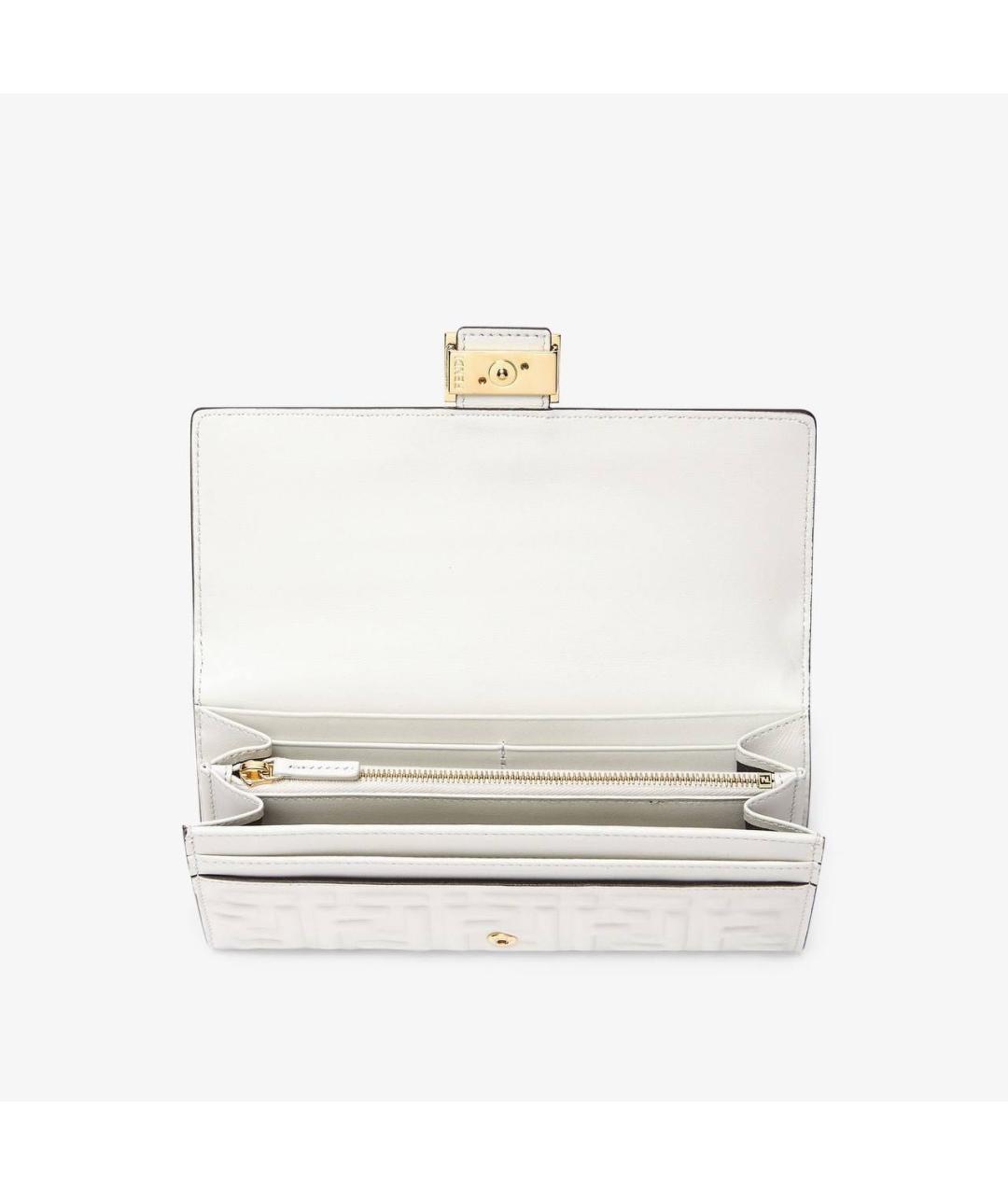 FENDI Белый кожаный кошелек, фото 2