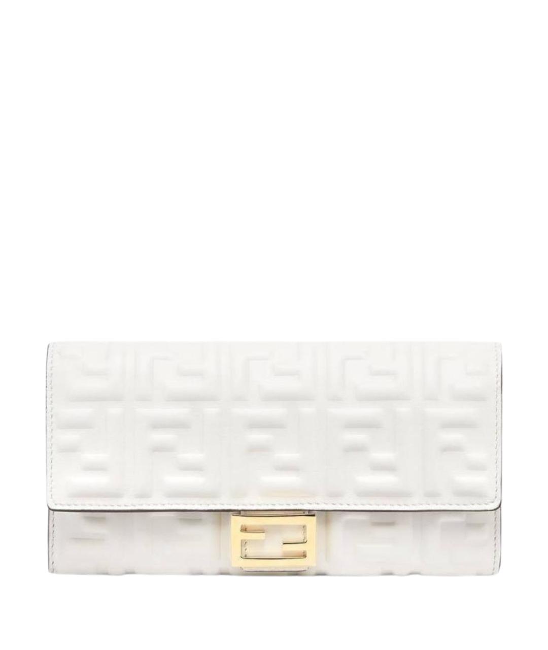 FENDI Белый кожаный кошелек, фото 1