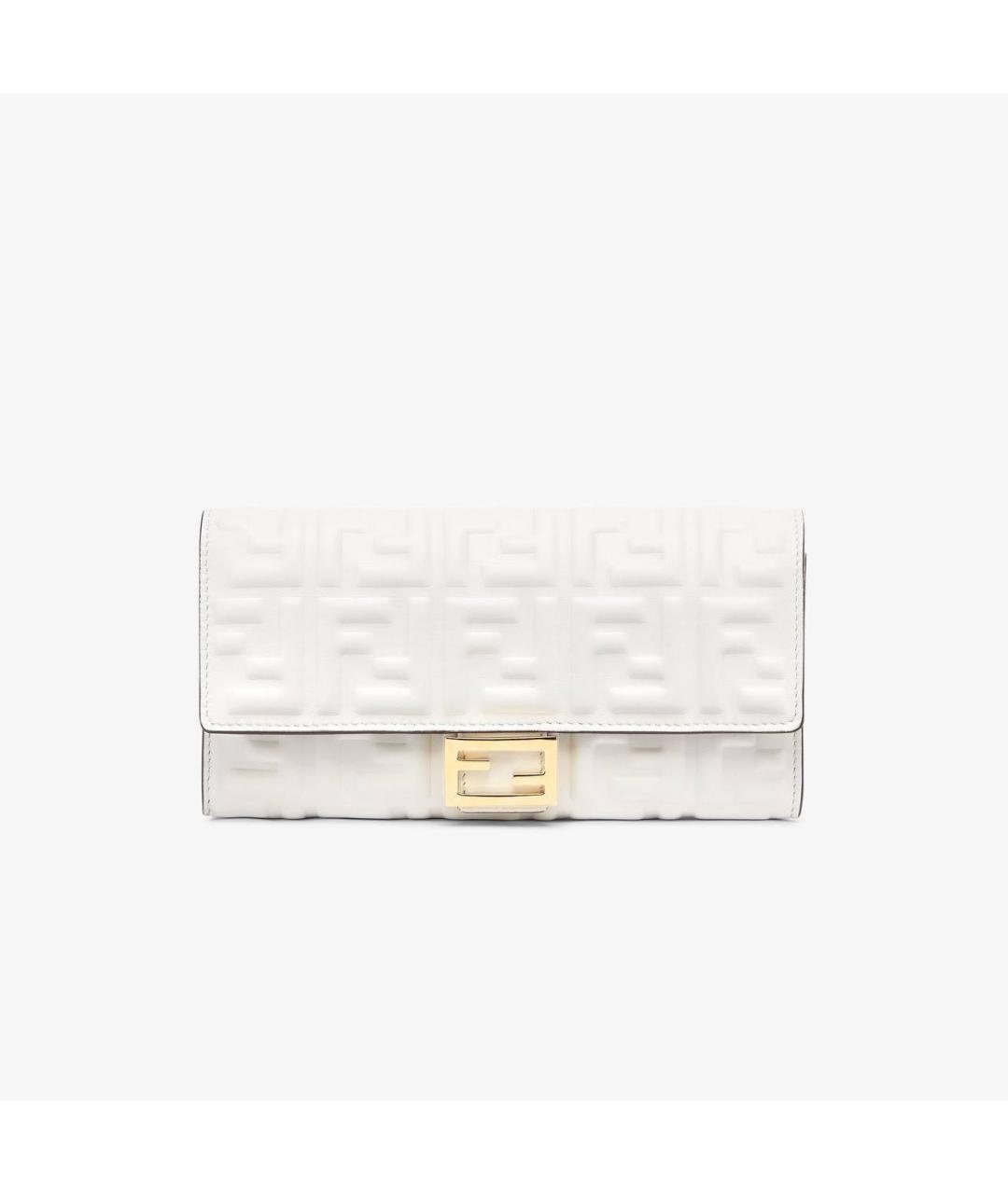 FENDI Белый кожаный кошелек, фото 3