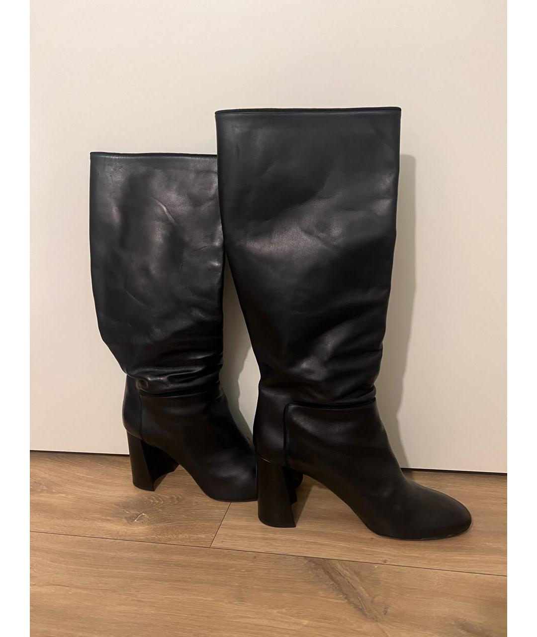 AQUAZZURA Черные кожаные сапоги, фото 2