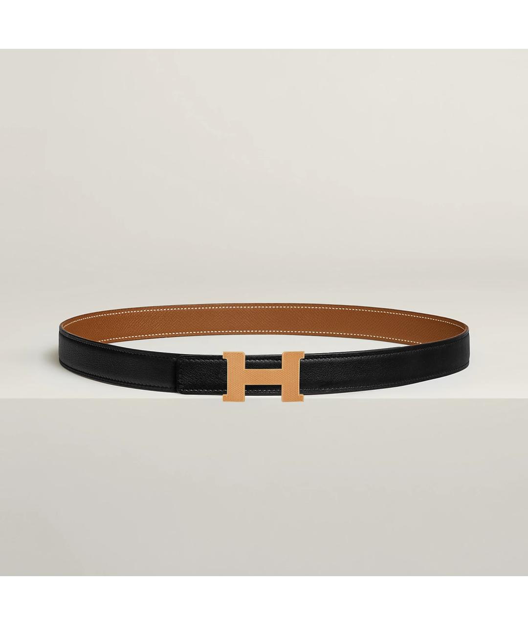 HERMES Золотой кожаный ремень, фото 2
