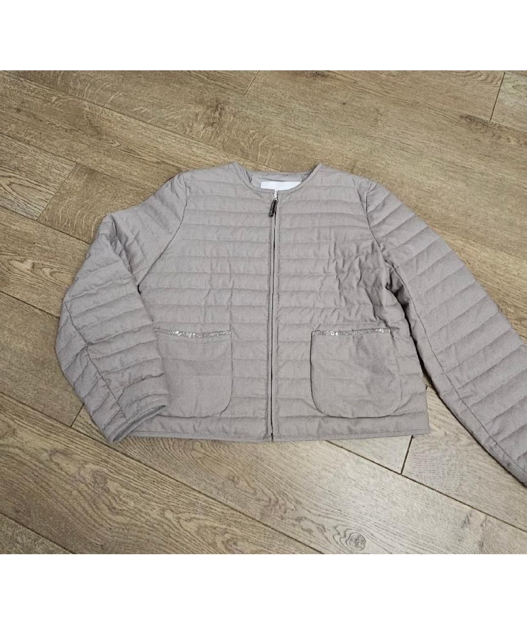 FABIANA FILIPPI Бежевая полиэстеровая куртка, фото 6