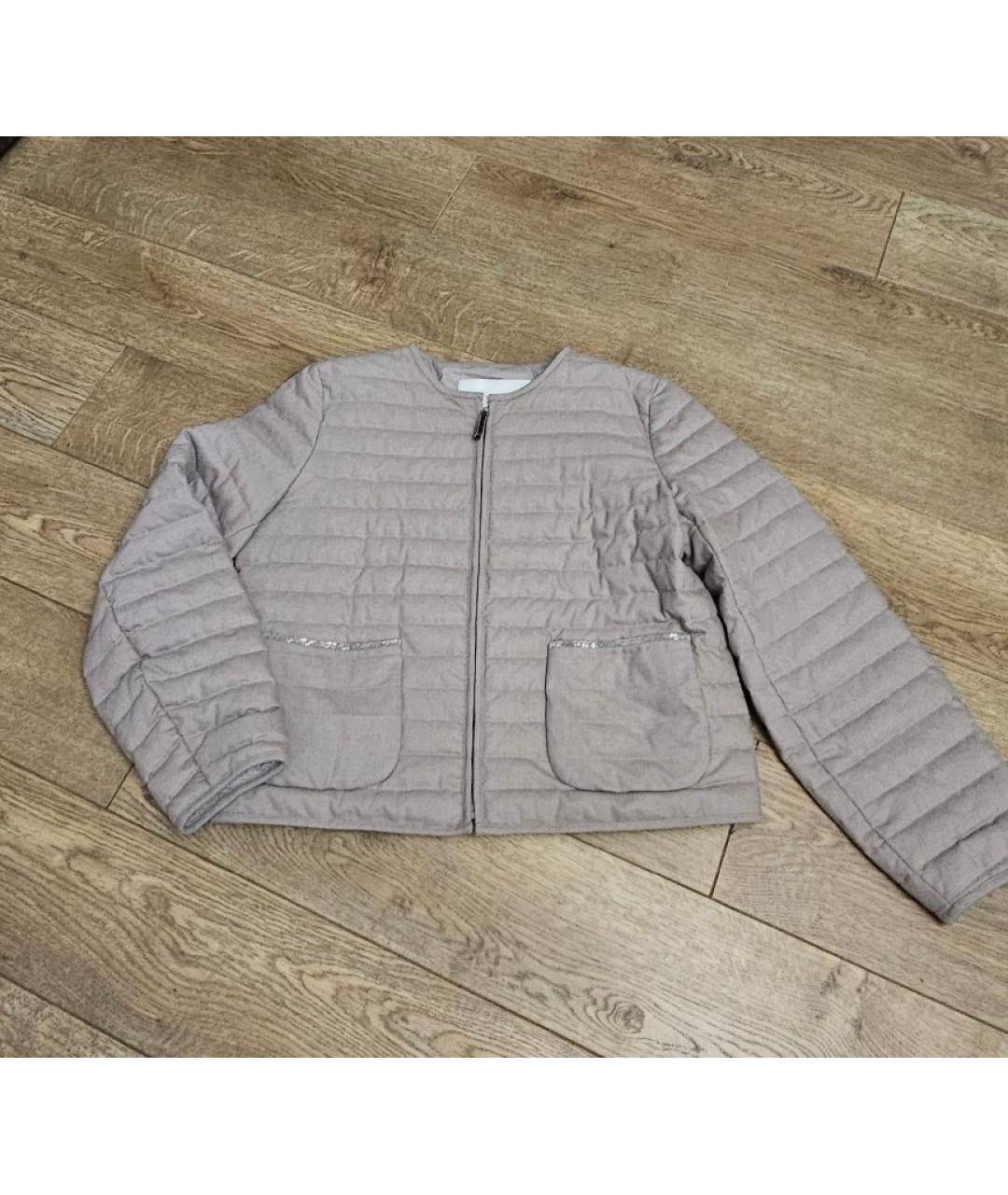 FABIANA FILIPPI Бежевая полиэстеровая куртка, фото 9