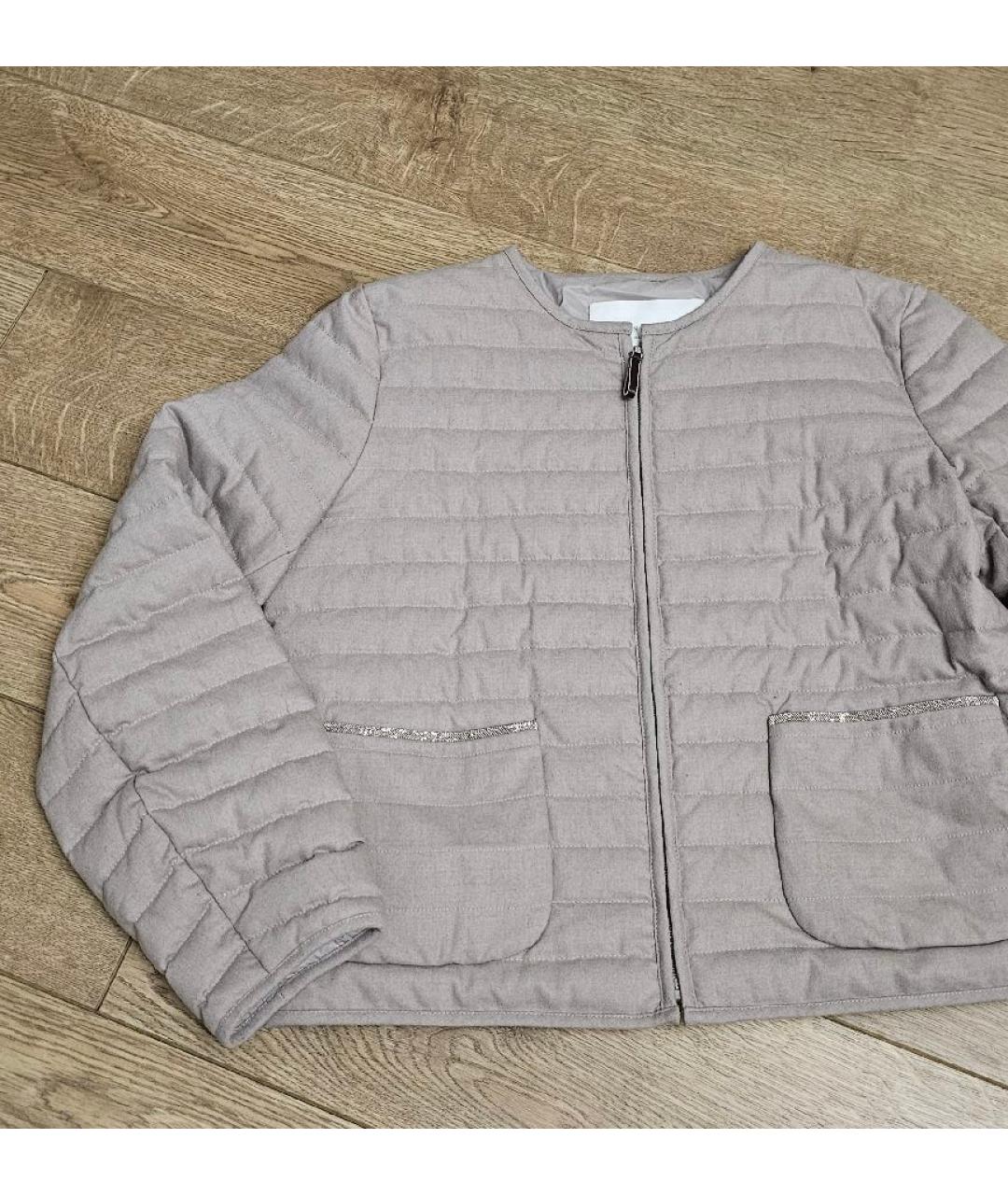 FABIANA FILIPPI Бежевая полиэстеровая куртка, фото 4