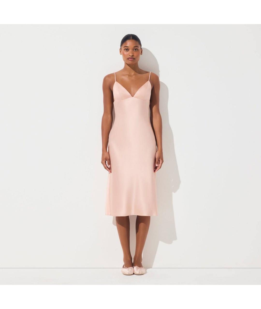 SKIMS Розовое атласное платье, фото 2