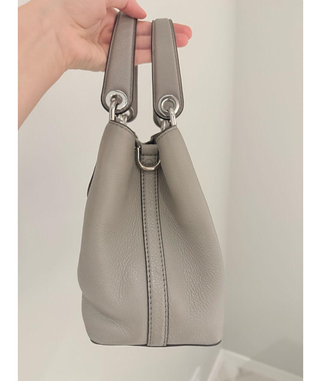 MICHAEL KORS Серая кожаная сумка с короткими ручками, фото 2