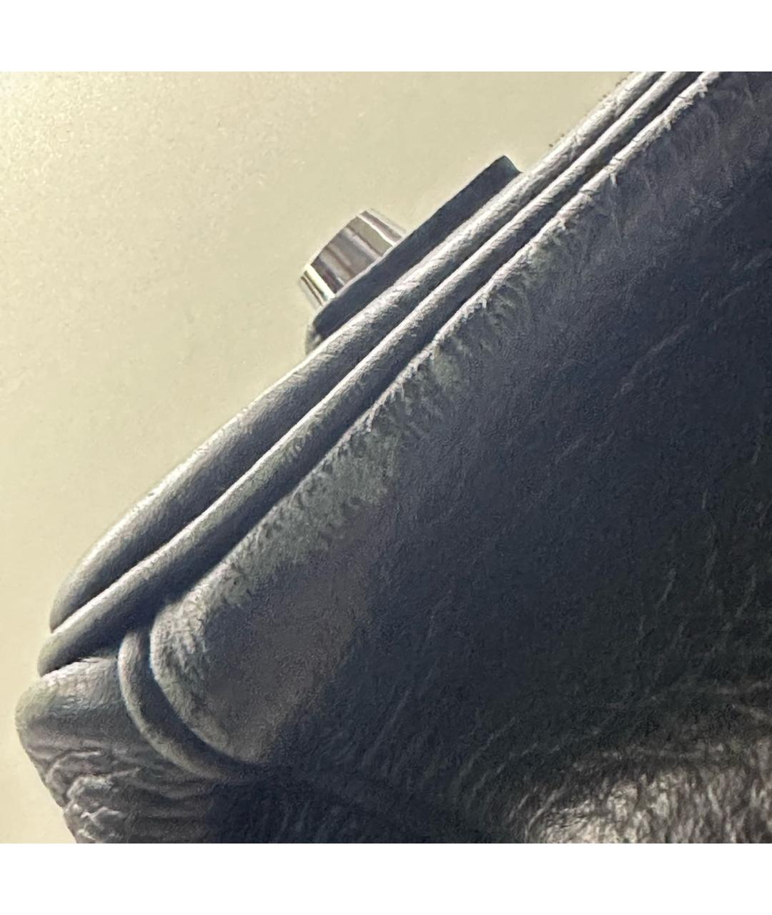 HERMES Черная кожаная сумка с короткими ручками, фото 7