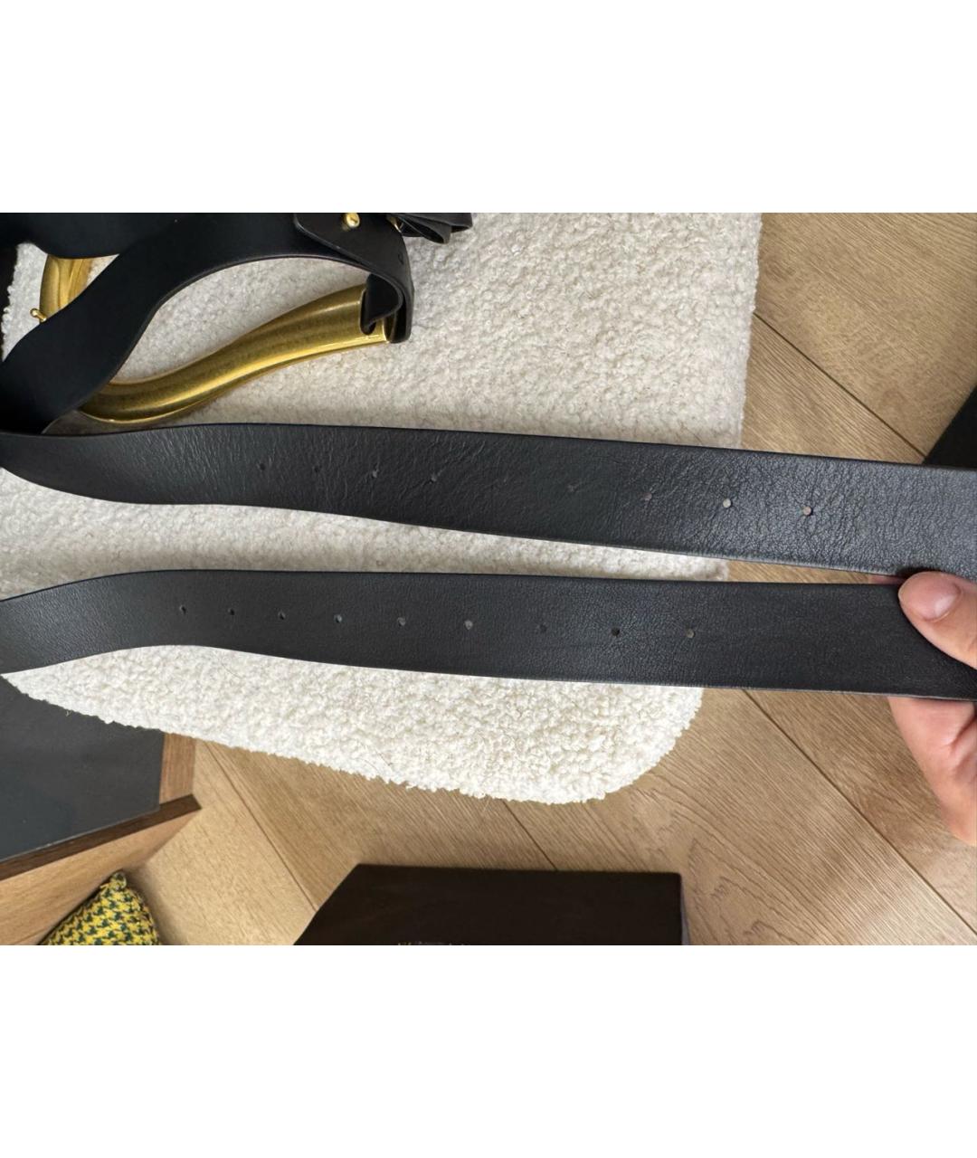 BOTTEGA VENETA Черный кожаный ремень, фото 5