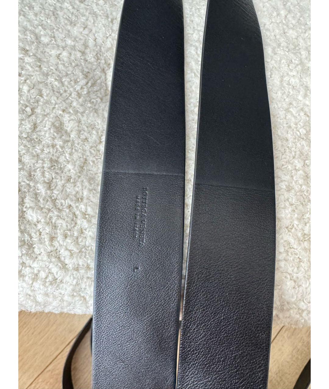 BOTTEGA VENETA Черный кожаный ремень, фото 6