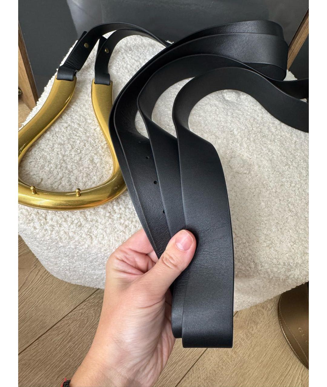 BOTTEGA VENETA Черный кожаный ремень, фото 3