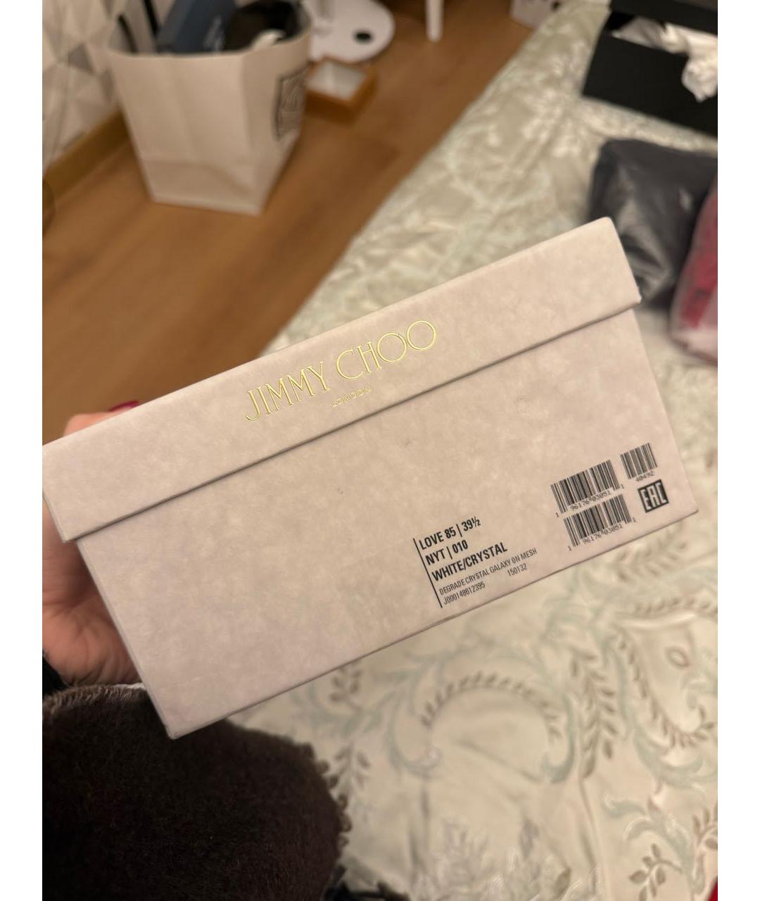 JIMMY CHOO Белые свадебные туфли на среднем каблуке, фото 7