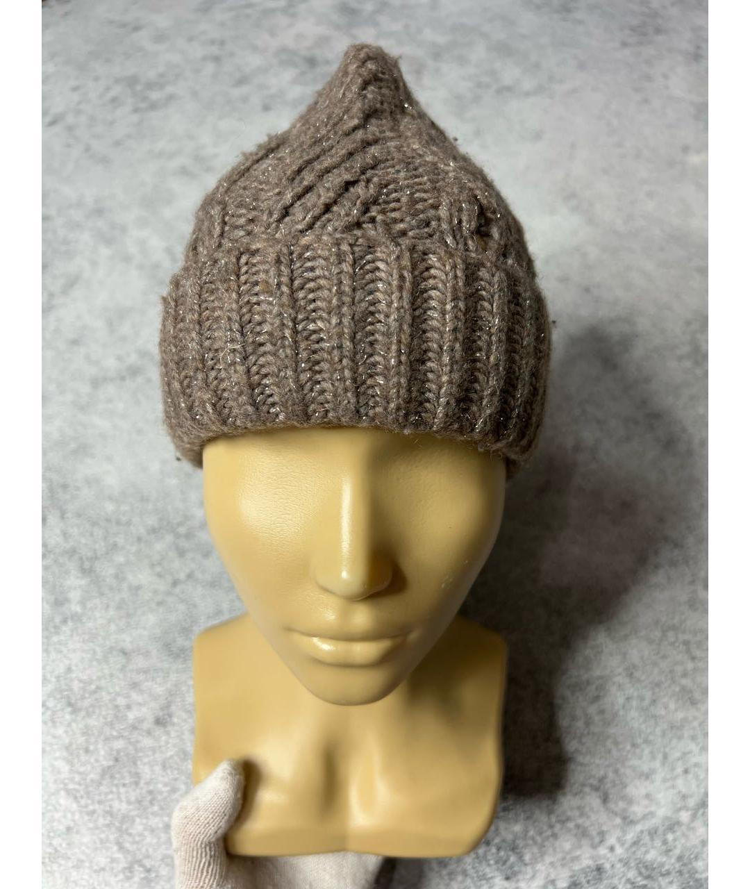 RALPH LAUREN Коричневая шерстяная шапка, фото 4