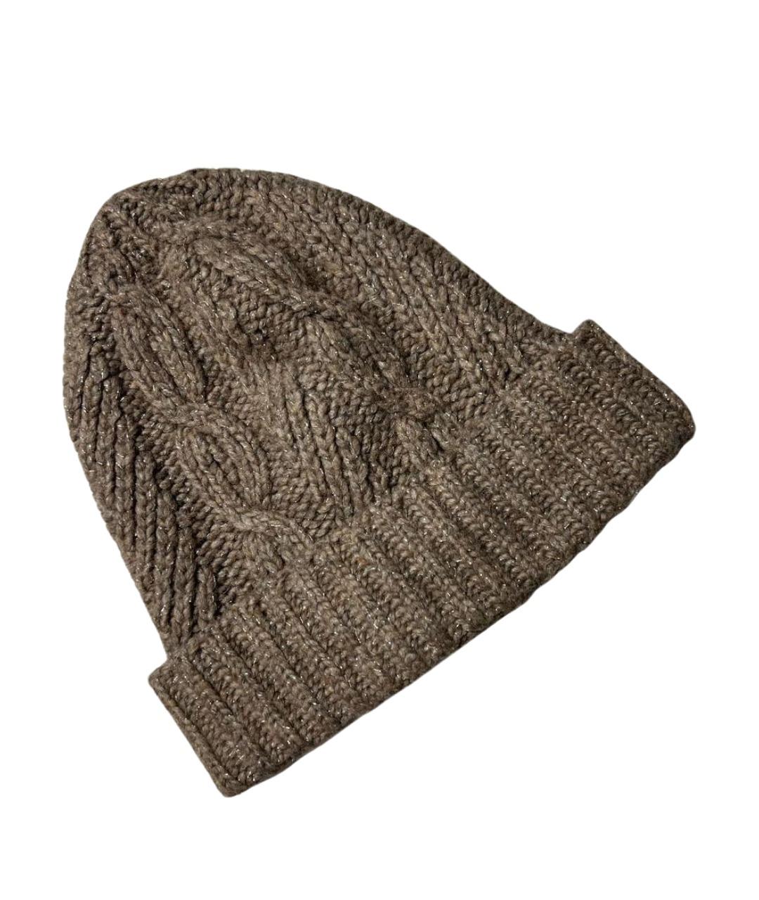 RALPH LAUREN Коричневая шерстяная шапка, фото 1