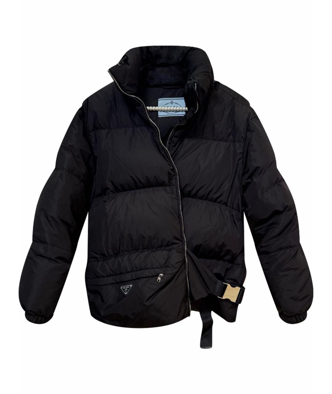 PRADA Черный полиэстеровый пуховик, фото 1