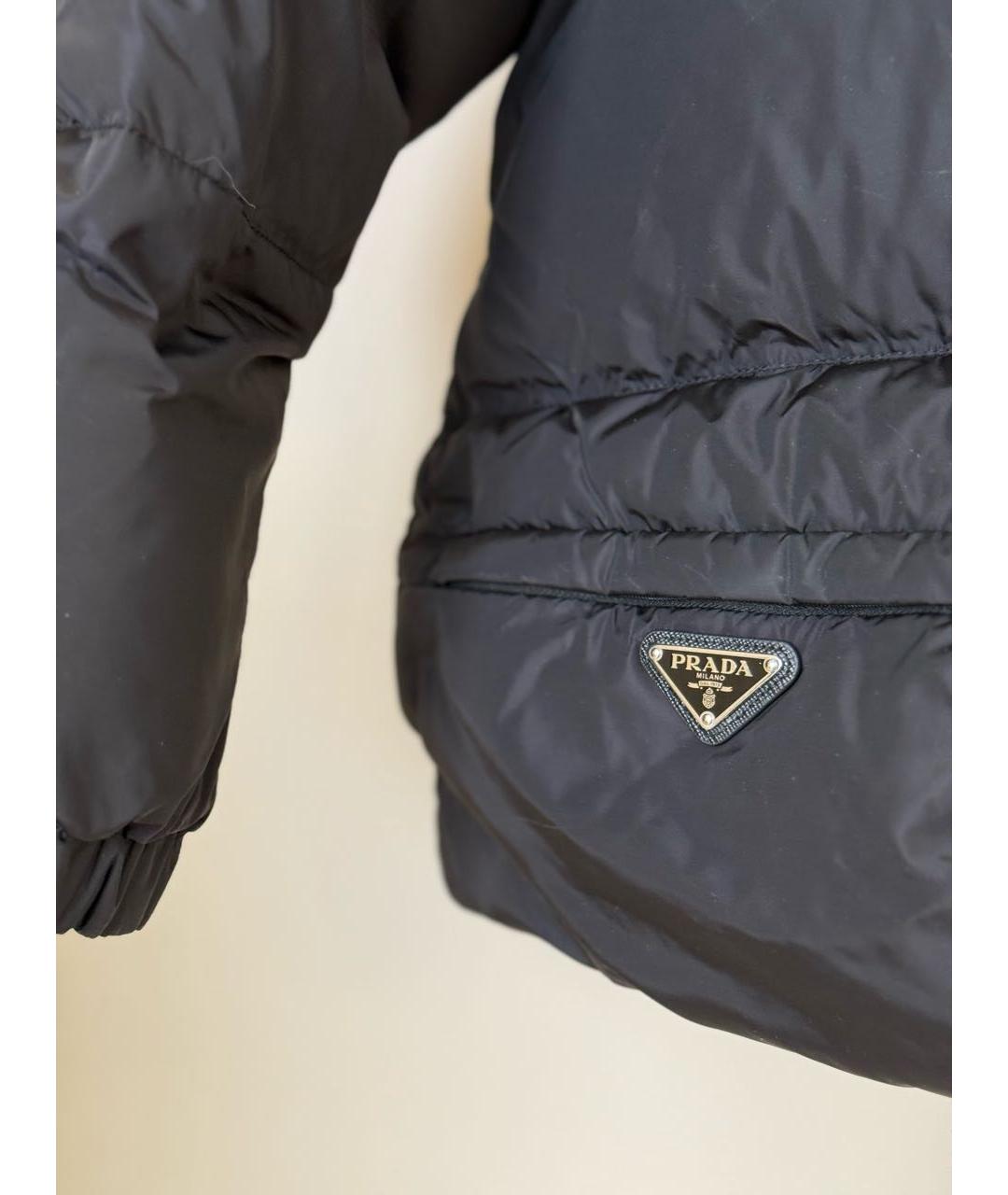 PRADA Черный полиэстеровый пуховик, фото 4