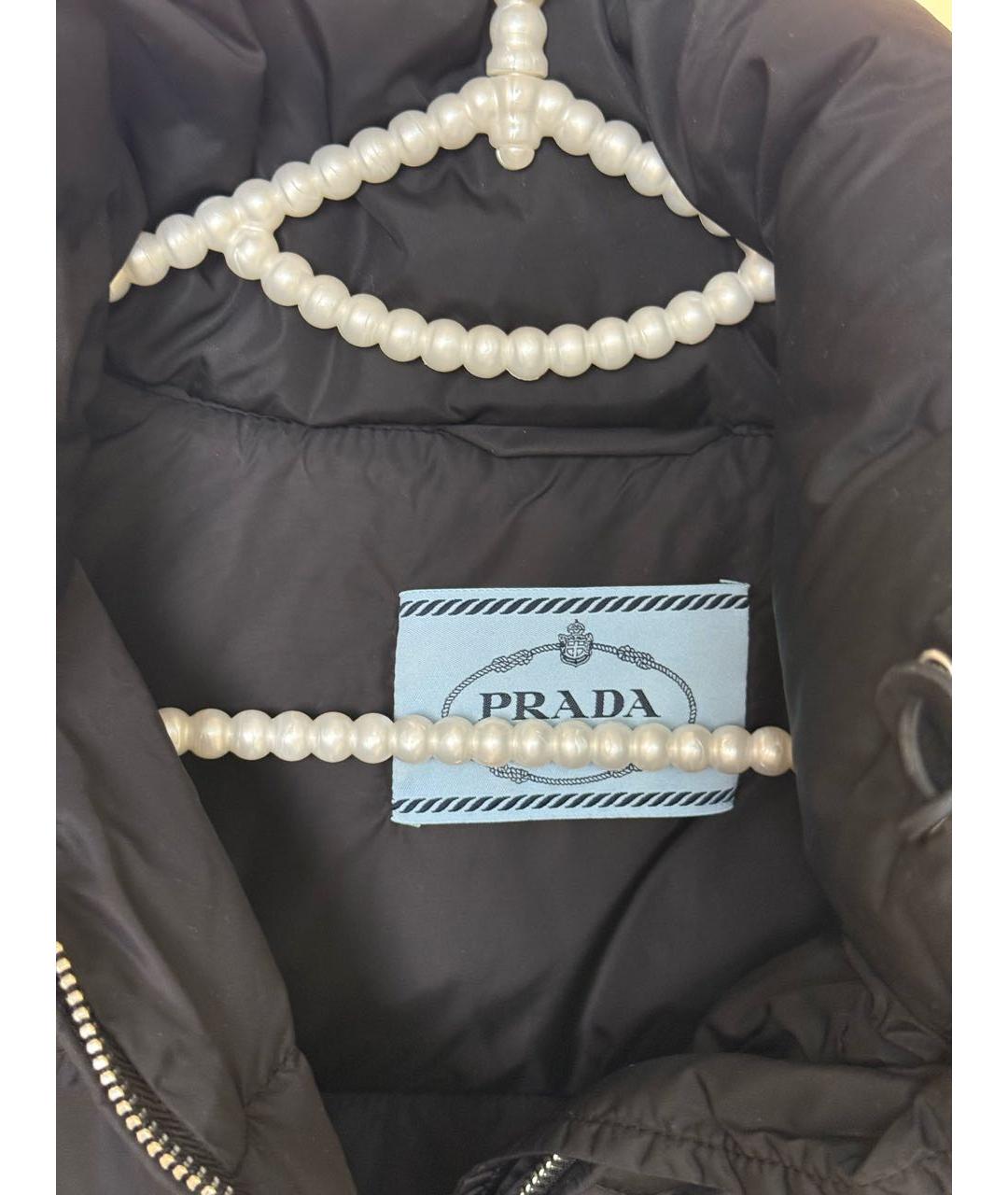 PRADA Черный полиэстеровый пуховик, фото 3