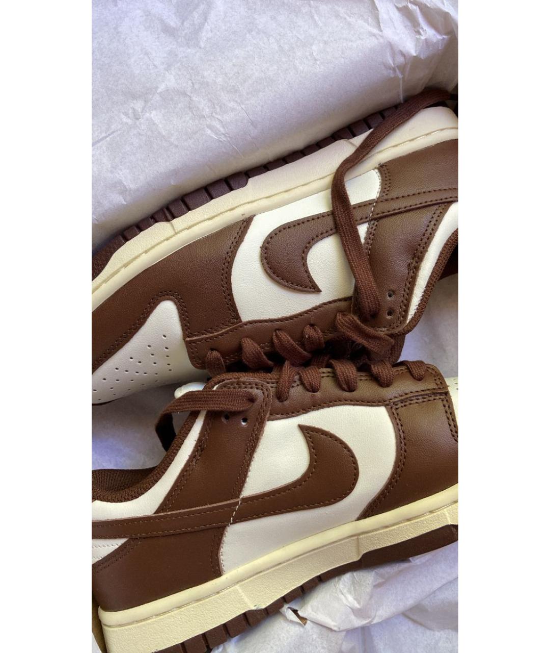 NIKE Коричневые кожаные кроссовки, фото 6