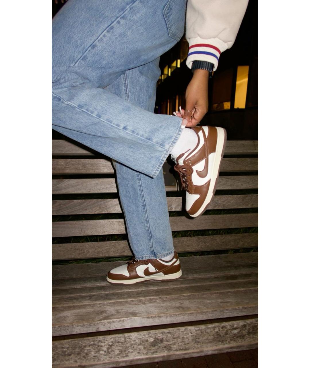 NIKE Коричневые кожаные кроссовки, фото 5