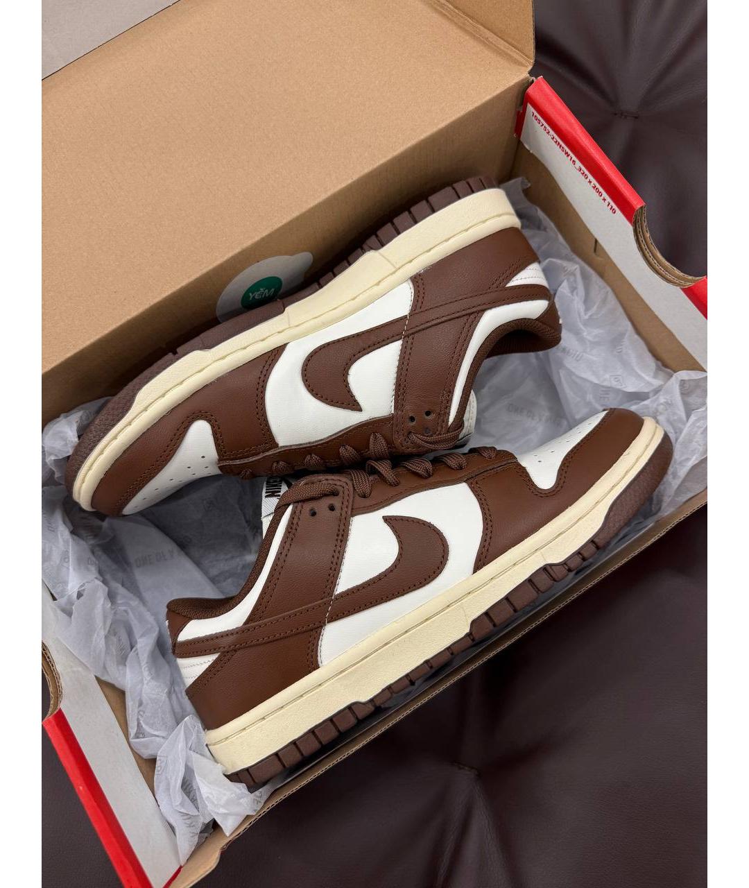 NIKE Коричневые кожаные кроссовки, фото 2