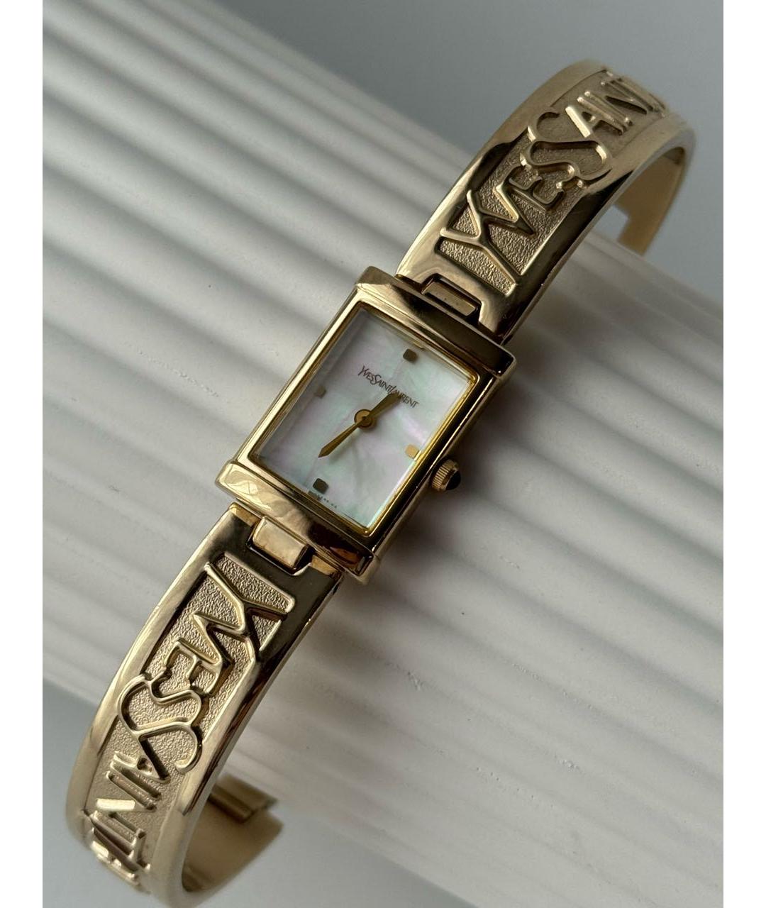 YVES SAINT LAURENT VINTAGE Золотые позолоченные часы, фото 7