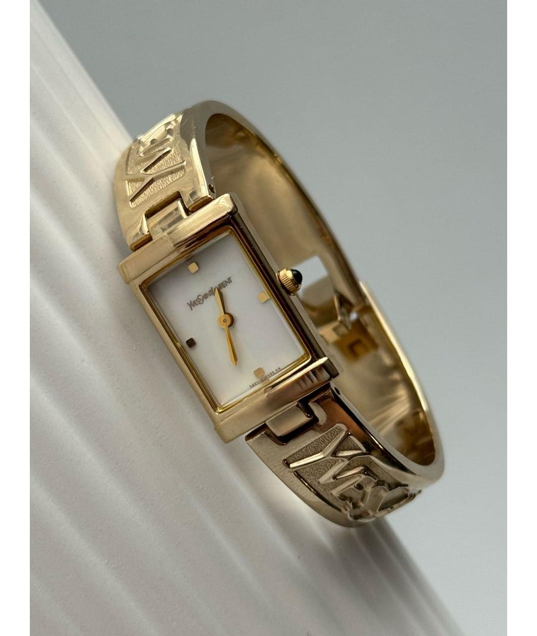 YVES SAINT LAURENT VINTAGE Золотые позолоченные часы, фото 3