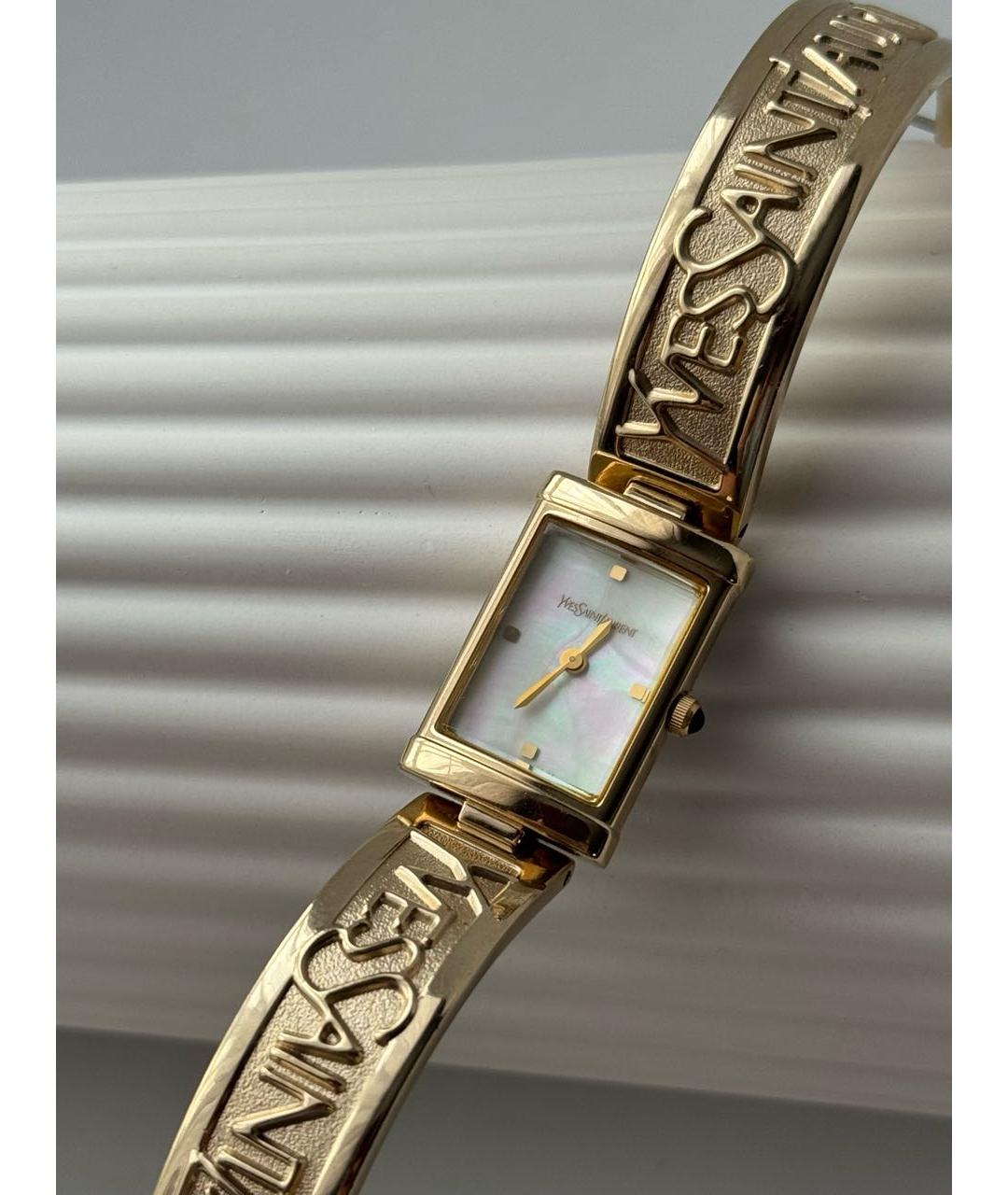 YVES SAINT LAURENT VINTAGE Золотые позолоченные часы, фото 4