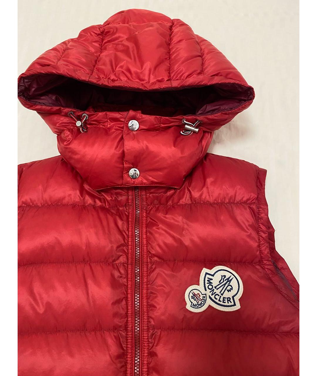 MONCLER Красный полиамидовый жилет, фото 4
