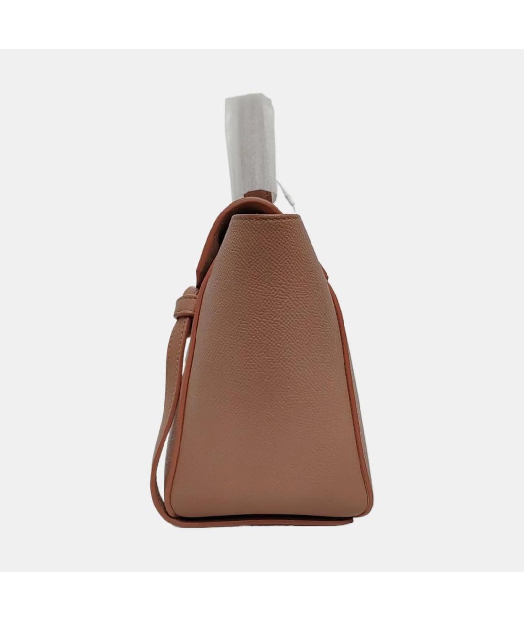 CELINE Бежевая кожаная сумка с короткими ручками, фото 2