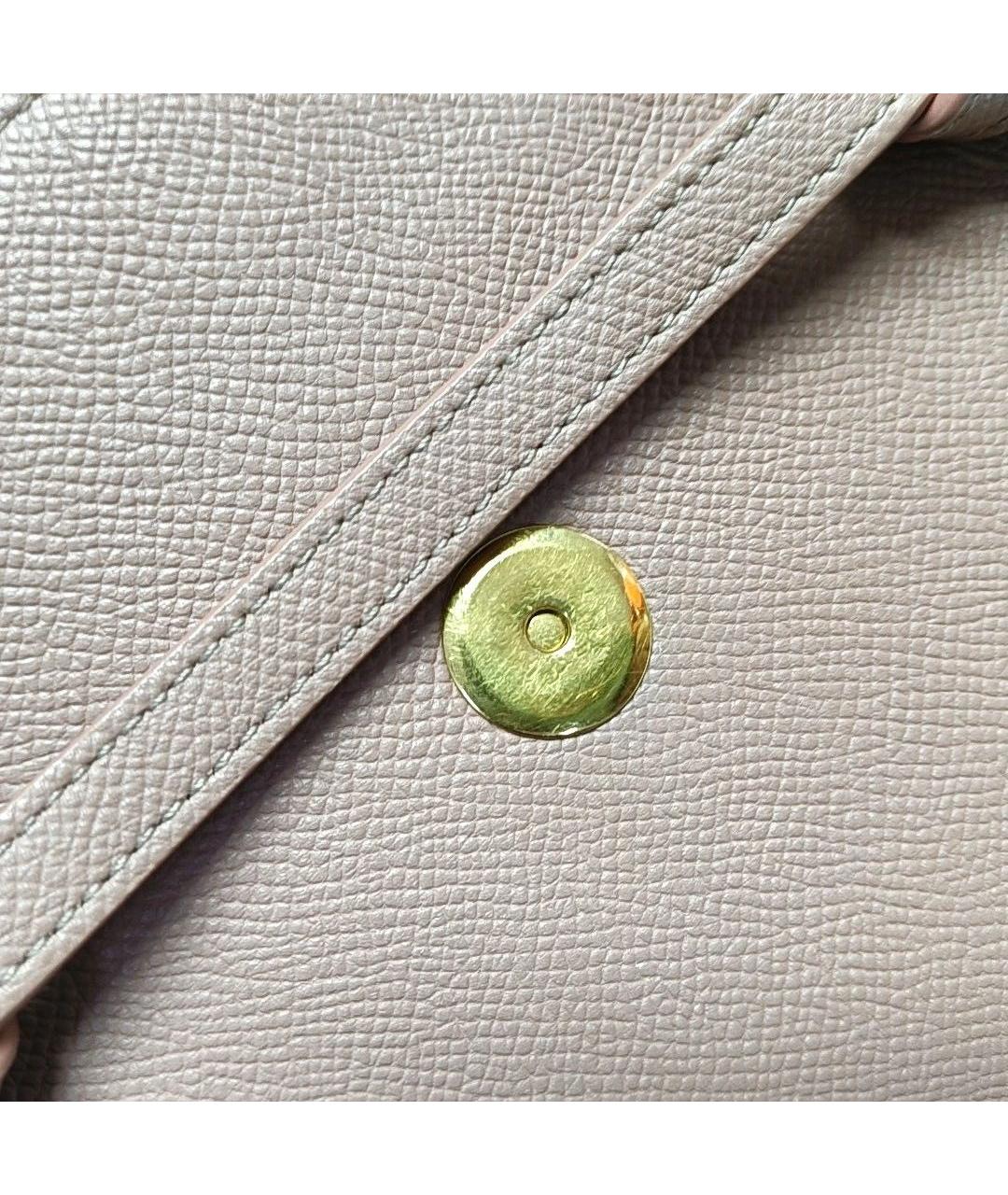 CELINE Бежевая кожаная сумка с короткими ручками, фото 8