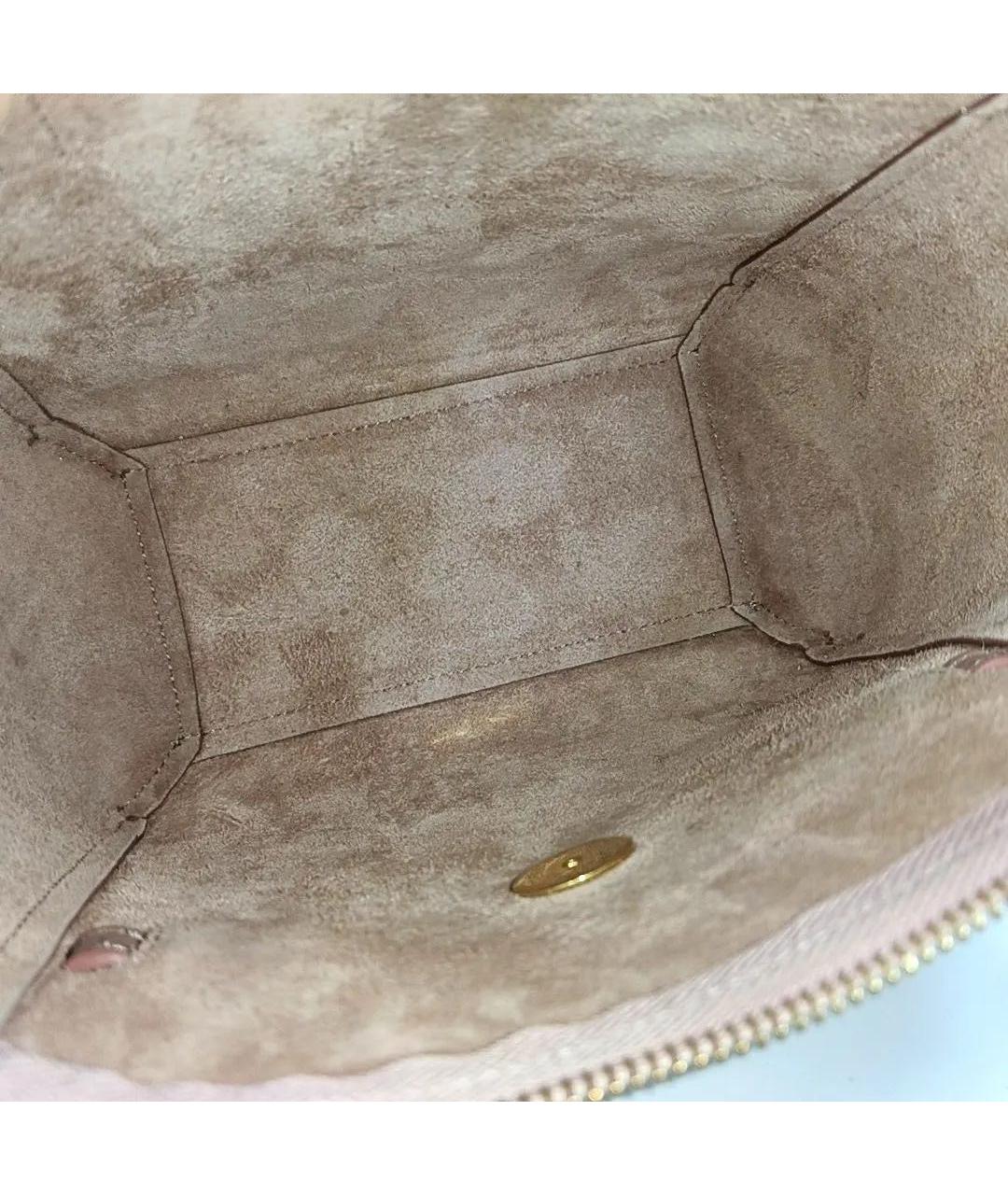 CELINE Бежевая кожаная сумка с короткими ручками, фото 6