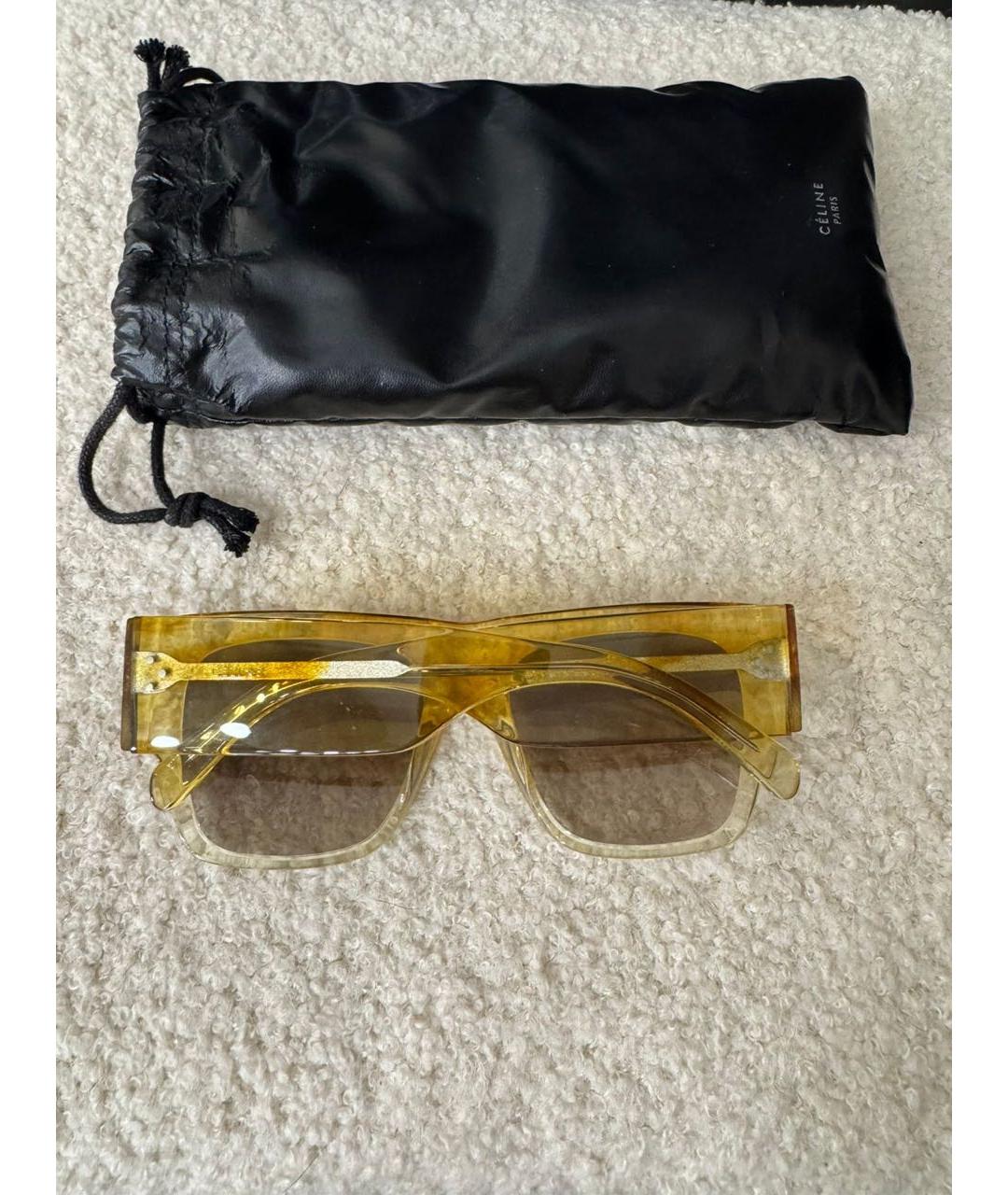 CELINE Золотые пластиковые солнцезащитные очки, фото 2