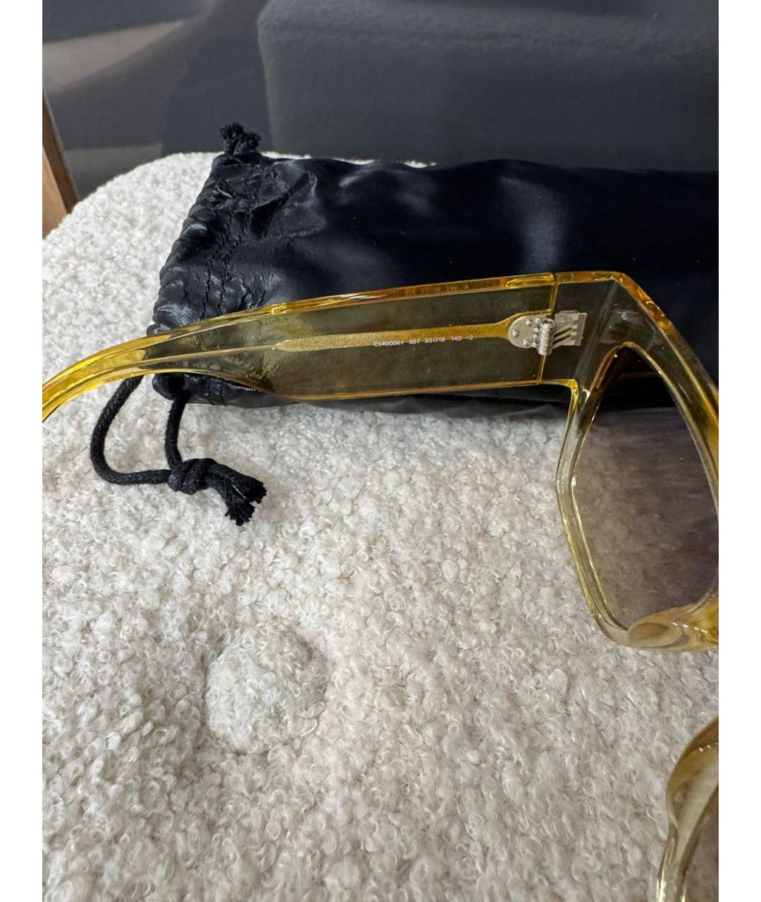 CELINE Золотые пластиковые солнцезащитные очки, фото 3