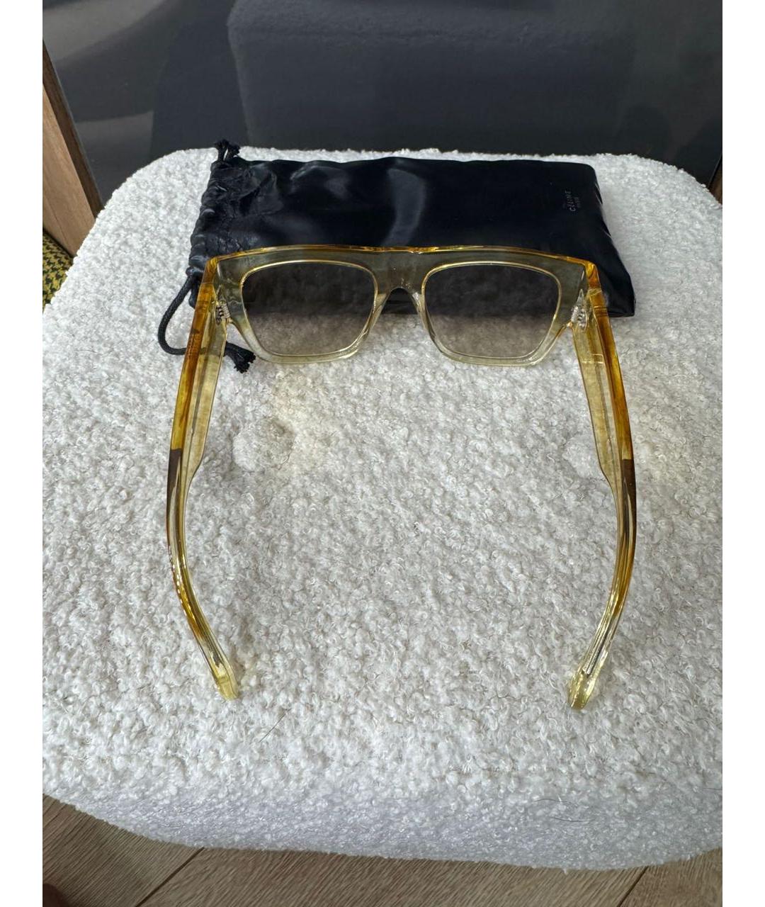 CELINE Золотые пластиковые солнцезащитные очки, фото 4