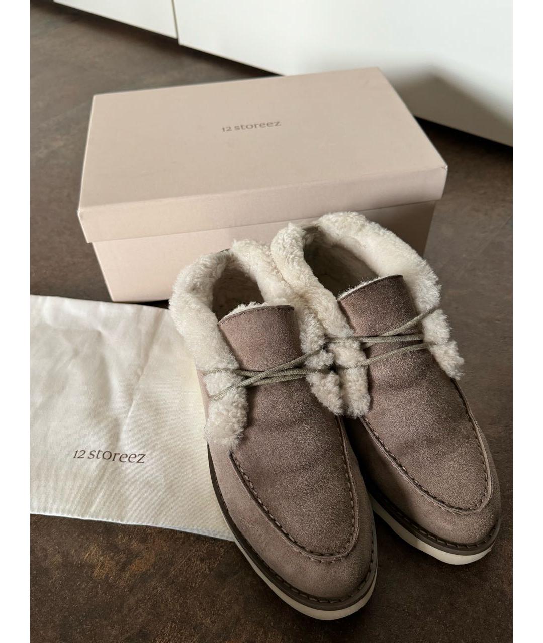 12 STOREEZ Бежевые замшевые лоферы, фото 4