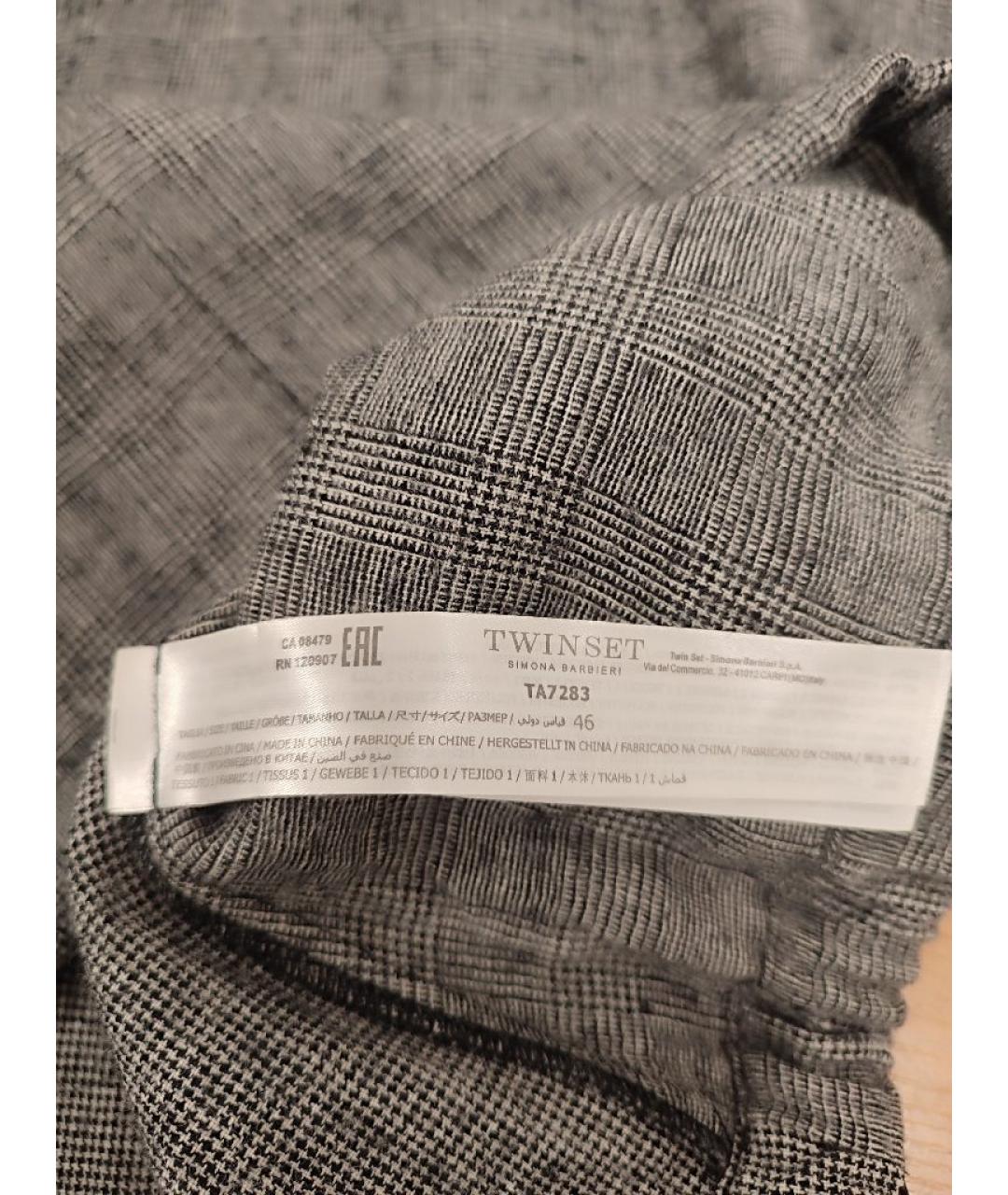 TWIN-SET Серая шерстяная блузы, фото 8