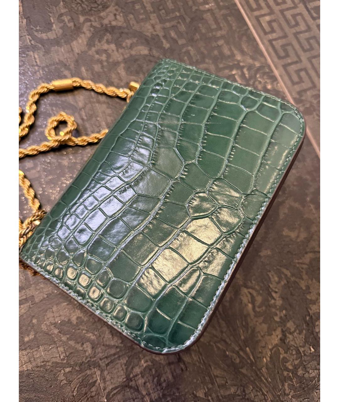 TORY BURCH Зеленая сумка через плечо из искусственной кожи, фото 3