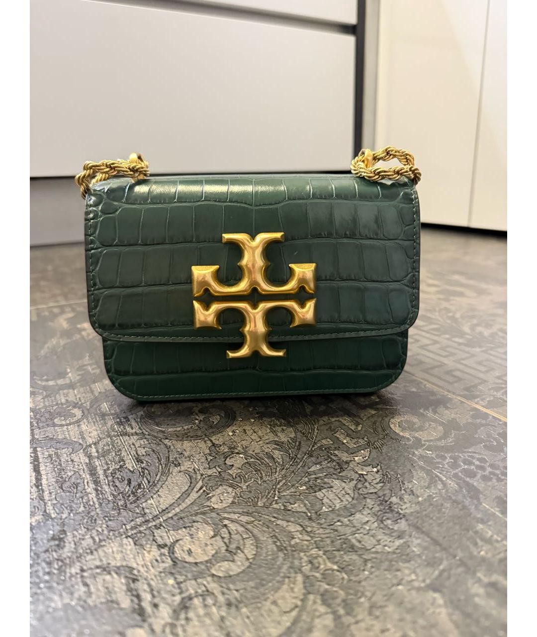 TORY BURCH Зеленая сумка через плечо из искусственной кожи, фото 6