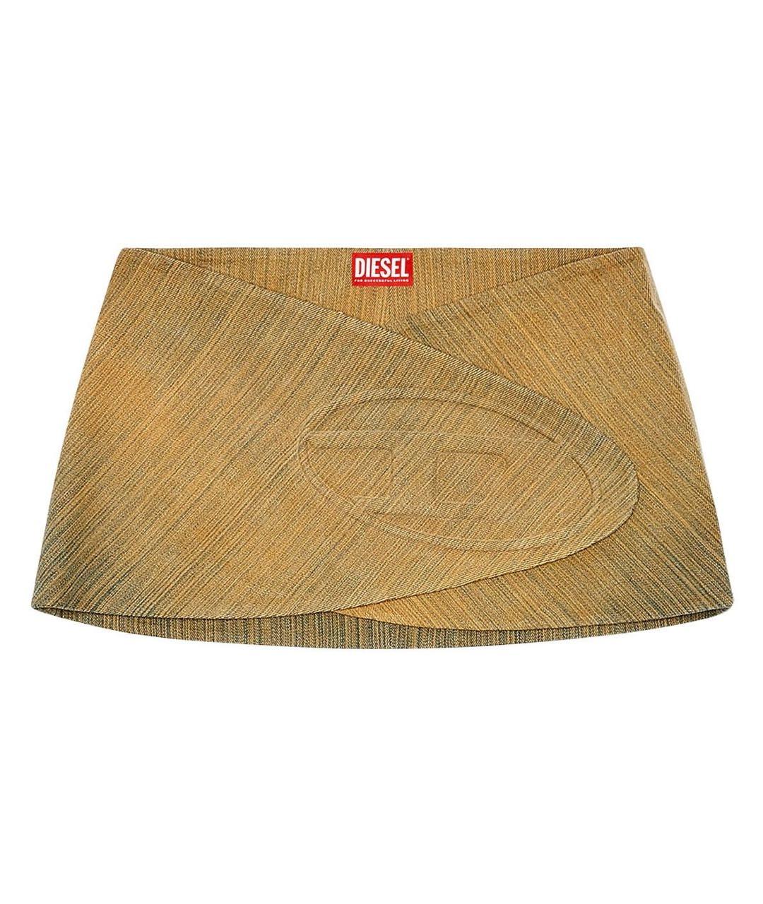 DIESEL Хаки хлопковая юбка мини, фото 1