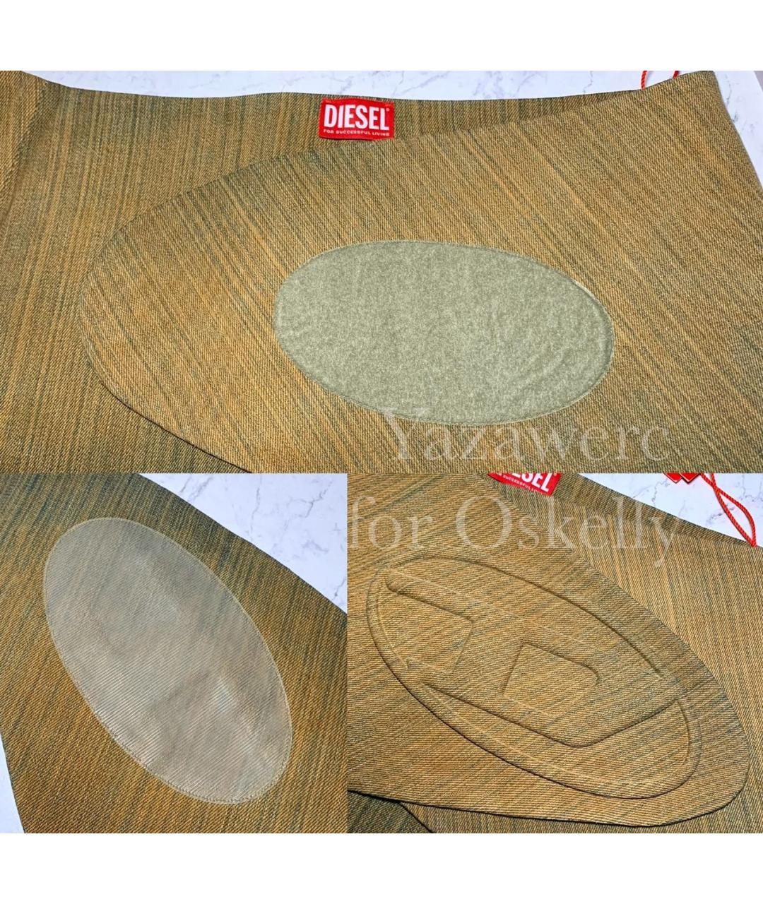 DIESEL Хаки хлопковая юбка мини, фото 6