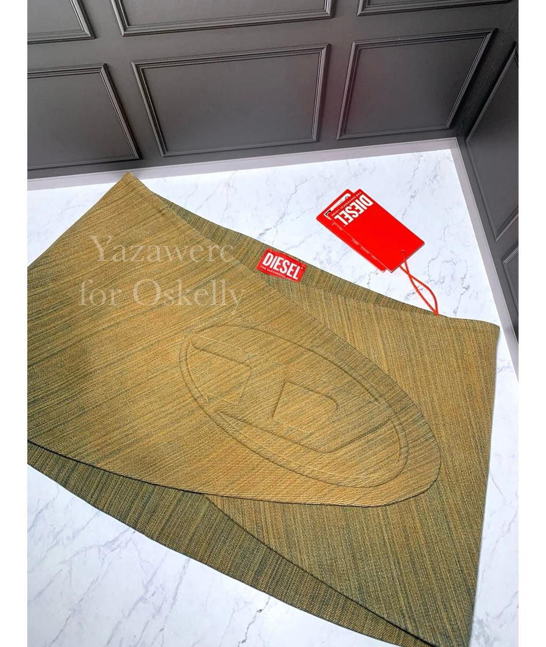 DIESEL Хаки хлопковая юбка мини, фото 5