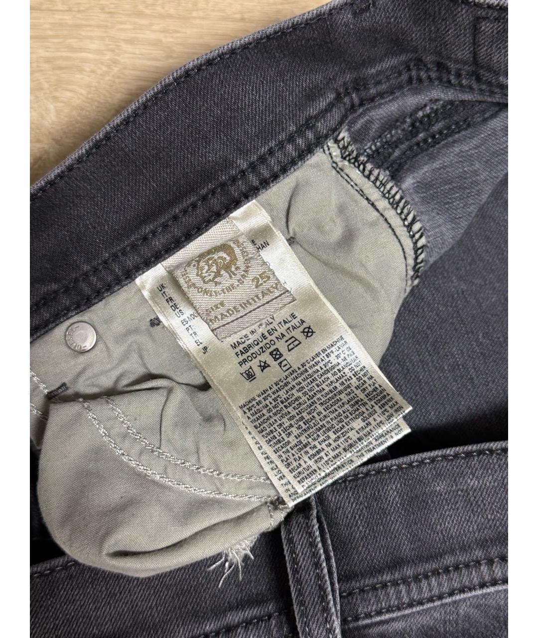 DIESEL Антрацитовые хлопковые джинсы слим, фото 6