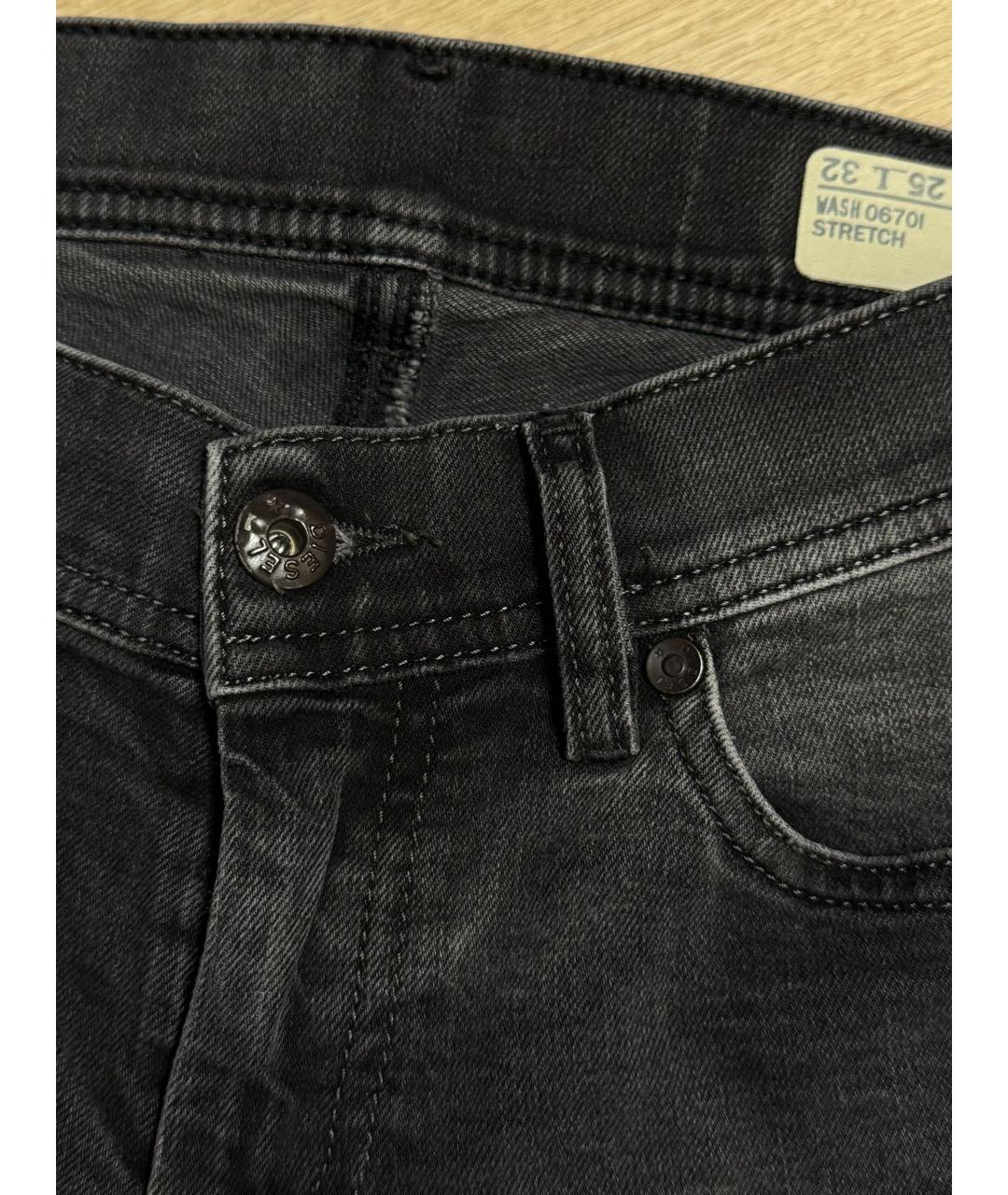 DIESEL Антрацитовые хлопковые джинсы слим, фото 4