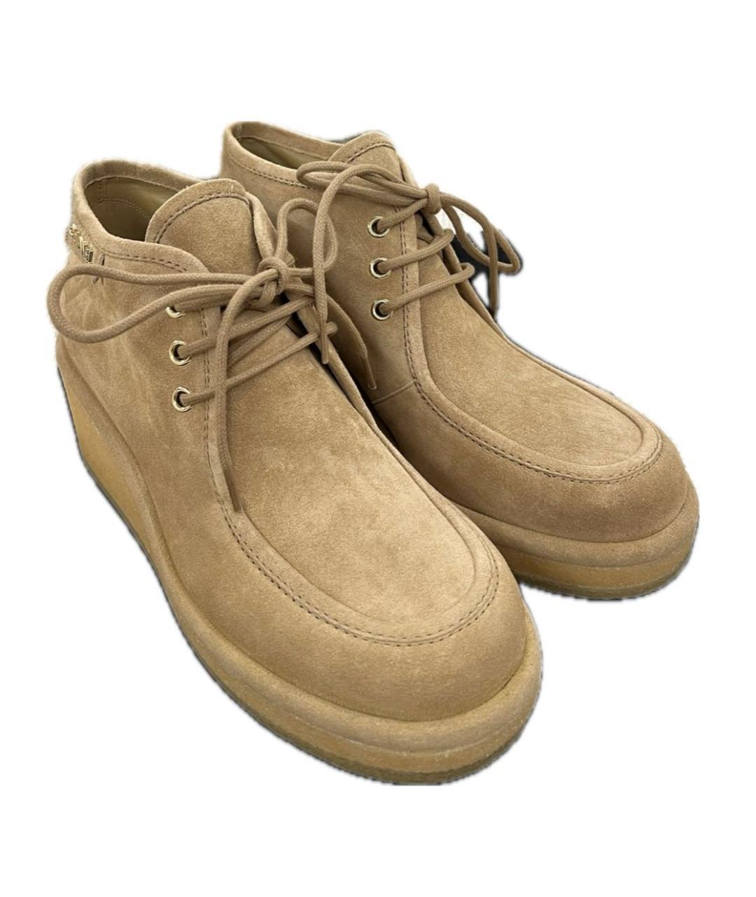 CHANEL Бежевые замшевые ботинки, фото 3